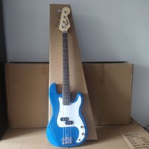 초중급 일렉기타 취미용 연습용 전자기타 동호회 4현 베이스 기타 20 프렛 참피나무 바디 케이블 렌치 액세, 03 Blue Bass Guitar