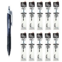 유니 제트스트림 단색 볼펜 리필심 10개 + 사은품(사쿠라 겔리롤펜 1개) SXR-38 SXR-5 SXR-7 SXR-10, 0.38 흑