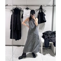 볼륨 나일론 원피스 클래식 롱 여성 봄 원피스