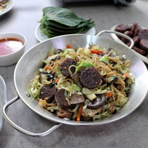 [27년전통]신림동 순대타운 미림통통 백순대 1인분, 백순대볶음1인분(순대+곱창+간)