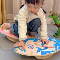 원목 밸런스 보드 시소 감각통합 운동 균형 특수체육 심리운동 교구 작업치료 활동, 파랑