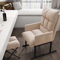 사무실 게이밍 의자 체어 침실 리프트 게으른 안락 뒷좌석 대 홈 소파, 이중층 고조 카키 + 페달, 강철 발, 고정 팔걸이