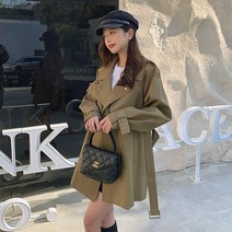 여성 바바리 허리벨트 트렌치코트 올봄 트렌치우먼 시크단신루즈춘추