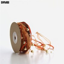 크리스마스 가죽 리본 별 눈꽃 장식 테이프 크리스마스 트리 장식 diy 장식 재료, 1Cm복합거즈청동색5M