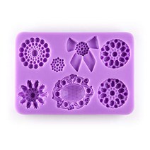 Tasty Molds Pearl Brooch Set Broach Silicone Fondant Mold High Definition Quality Wedding Cake Toppe, 1, Purple