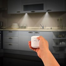 도매셀럽 LED 롱거라이트 3P+리모컨 세트 무드등 수면등 취침등 퍽라이트 벽조명 건전지무드등 붙이는조명, 1-2)롱거라이트-리모컨포함(주황-노랑등)