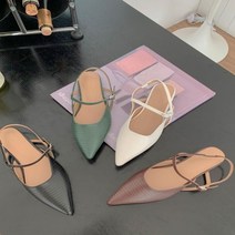 옷자락 여자 가을슬링백 뾰족코 뱀피무늬 정장 구두