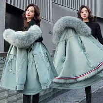 여성 퍼패딩 2633# 한 벌에 세 벌의 큰 털 칼라 솜옷을 입고 겨울에는 허리춤을 추스른다코트 뉴타임즈 Z