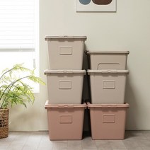 리바트키친 모아 리빙박스 24L 4P 세트, 머드