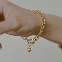 실버볼 하트 후크체인팔찌 925실버 은볼하트팔찌