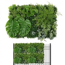 인공 식물 패널 40x60cm 사생활 보호 울타리 스크린 야외 정원 장식 벽 울타리 현실적인 인공 식물 벽, CHINA, 라이트 옐로우