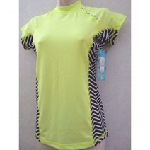 RIP CURL 립컬 다이빙 슈트 스쿠버 WOMENS 가드레슬 캡 소매 래시가드 라임 네온 사이즈 XS 수영 서핑 50+UPF