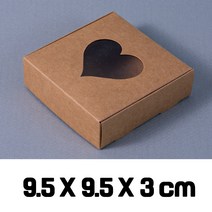 투명 창 사각 선물상자 크라프트 하트 종이 포장 조립, 2054_투명창사각(크)