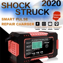 자동차 태양광 diy 자동차 배터리 충전기 디지털 LCD 디스플레이 완전 12v 펄스 수리 습식 건식 납산, 03 US Plug