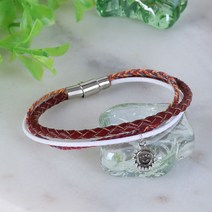 안나지 AB26 썬 2 팔찌 레이어드 가죽 실팔찌 커플 두줄 뱅글 여자 남자 패션 악세사리