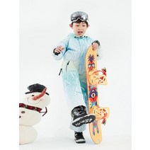 겨울 어린이용 원피스 스키복 여아 야외 스노우보드 재킷 남아용 방풍 방수 스키 팬츠 오버롤 착용, [02] 100, [07] sky blue