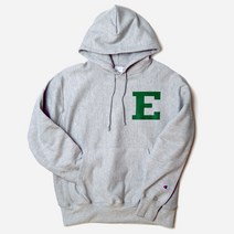 [AMERICAN FANWEAR] REVERSE WEAVE HOODED PULLOVER E LOGO (GREY) 리버스위브 후드 후디