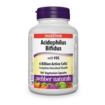 웨버네츄럴 60억 유산균 아시도필러스 비피더스 + FOS 180식물성캡슐, 1