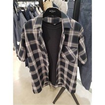 [애드혹] W몰 2컬러 여름 박스핏 체크포인트 반팔셔츠 HU5SS20YU