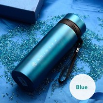 수입 온도 보온병 텀블러 죽통 마호병 업소용 에코베슬 진공 오래가는 650ml1100ml 대용량 머그 필터 포함 스틸 스포츠 절연 진공 플라스크 휴대용 병, 푸른, 650ml