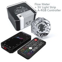 커스텀 수냉 Bykski 워터 쿨러 유량계 2 way 2 홀 g14 나사 유량계 피팅, 5v a-rgb n 컨트롤러