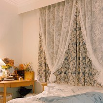 프렌치 스타일 빈티지 레이스 커튼 하늘하늘 가리개