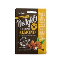 빈트 비건 저당 딜라이트 브이 초콜릿 락토프리 말티톨 식물성 초콜릿 아몬드, 30g, 12개