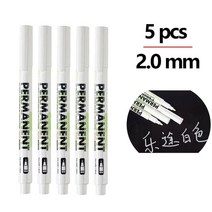 흰색 영구 마커 펜 세트 유성 타이어 방수 학교 용품 문구 아트 브러쉬 5 개, [02] 5 PCS 2 mm
