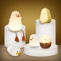말랑 오리 실리콘 무드등 충전식 수유등 STDUCK, 페어링 덕