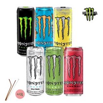 몬스터 에너지 드링크 울트라 monster energy drink 355ml [로즈골드 스텐빨대3P세트 사은품] 20캔세트, 망고로코(mango)20캔+스텐빨대(3P)