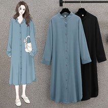 M-4XL 빅사이즈 캐주얼 셔츠 루즈핏 원피스 오버핏 롱원피스