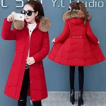 새로운 Yalu 다운 자켓 여성 중반 새로운 패션 한국어 스타일 슬림 여성 두꺼운 겨울 코트