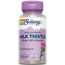SOLARAY 밀크 씨슬 씨앗 추출물 175mg 항산화 물질 정상적이고 건강한 간을 지원하는 GMO 프리 및 비건 208735, 60 Count