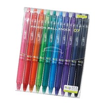 파이롯트 프릭션 볼 노크 0.5mm 0.7mm 10색세트, 0.5