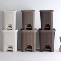 [생활/소품/최저] 스트로 페달 휴지통 2size 라탄휴지통 쓰레기통 626059EA, 스트로 페달 휴지통_베이지_중