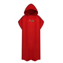 서핑 판초 교체 타올 후드가있는 속건 가운 마이크로 화이버 비치 담요 목욕 타올 수영 타올 잠수복 비치 판초, red