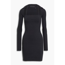 HELMUT LANG 헬무트 랭 Ribbed-knit pima cotton-blend 미니 원피스123725