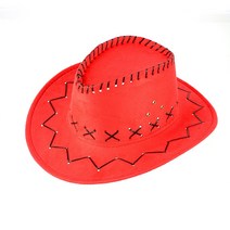 파티짱 카우보이 모자 장기자랑 파티 소품, 레드, 1개