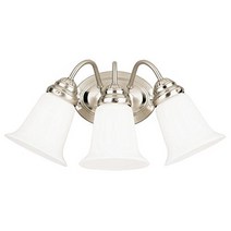 Westinghouse Lighting 6649700 Three-Light Interior Wall Fixture Brushed Nickel Finish with White Op, 1