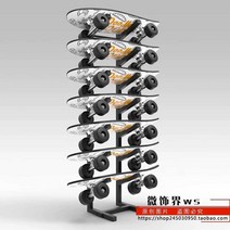 롱보드 걸이 진열대 매장용 가정용 웨이크 보드 보관, 바퀴가달린황금색7층잠금가능55x37x150CM
