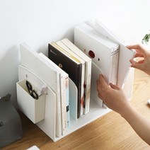 간이 3단 책꽂이 책상 정리 미니 책장 칸막이 정리함 책상위 책정리함 인테리어 거실, 화이트