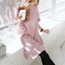 나미나라 웨어 이쁜 루즈핏 루즈핏롱 코디 여자티셔츠 이지 홈웨어 롱티 7W66A018