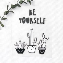 굿팡패브릭 티셔츠 열전사지]시리즈1-03.비유얼셀프(선인장)(9605003)