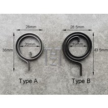TS GLOBAL 도어 A 및 B 용 28mm 플랫 와이어 잠금 핸들 스프링 코일, 03 Type A-5pcs