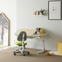 위드그로우 스마트 2.0 높이각도조절 책상+지니의자 Y302S SET, 책상메이플+의자그린+의자커버그린