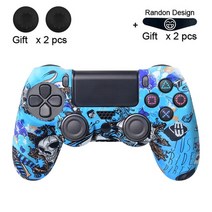 데이터 개구리 소프트 실리콘 젤 고무 케이스 커버 소니 플레이 스테이션 4 PS4 컨트롤러 보호 프로 슬림 게임 패드, 01 번들 1, 06 blue skull