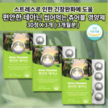 신경 안정제 얕은 수면 부족 증상 어지러움 숙면 보조제 수면에 좋은 스트레스 호르몬 코티졸 코르티졸 잠이 안오는 잠 못잘때 잘오는 잘자는 긴장 완화 편안한 테아닌 영양제 30정, 3개