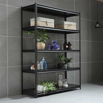 주방 수납 다용도 선반 가정용 스토리지 랙 의 다층 철, 상세 페이지 참고, 높이152cm5층매트블랙길이70x폭40cm