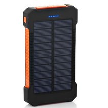 20000mAh Solar 보조베터리 방수 Solar 충전기 USB 포트 외부 Charger 보조베터리 와 LED 빛 대 한 샤오미 Smartphone, 주황색