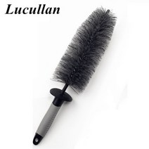 휠페인트 휠도색 Lucullan-고무 핸들 자동 청소 도구 슈퍼 소프트 헤어 스크래치 방지 자동차 휠 타이어 림 크롬 스포크 디테일링 브러쉬 109827, 1 회색 헤어 브러시